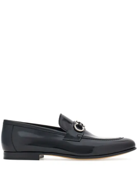 Ferragamo Gancini-buckle leather loafers Black 769032