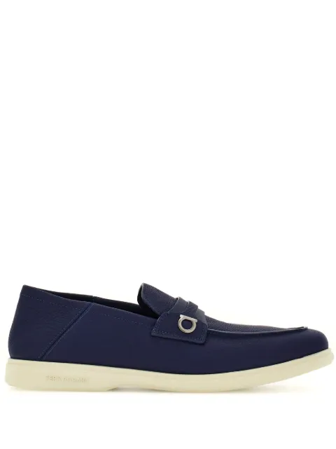 Ferragamo Gancini-plaque leather loafers Blue 768456