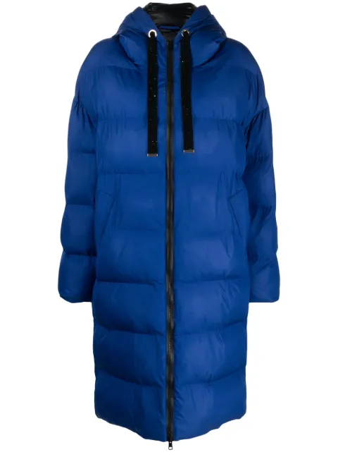 Lorena Antoniazzi hooded zip-up padded coat Blue C2370PI41B9901