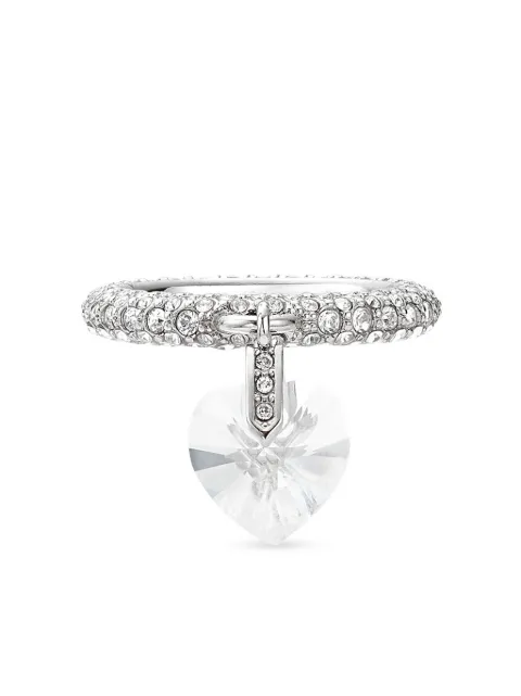 Jimmy Choo heart-charm crystal ring Silver HEARTRINGLNZ