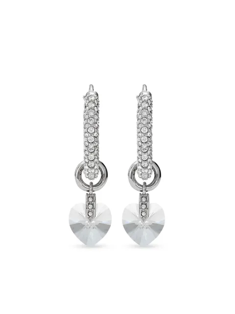 Jimmy Choo crystal heart hoop earrings Silver HEARTHOOPSLNZ