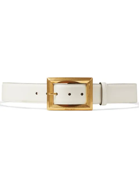 Jimmy Choo Arlie leather belt White ARLIEPKR