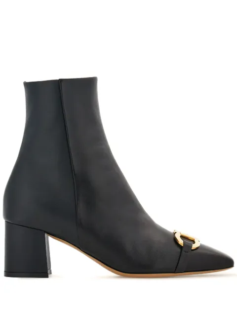 Ferragamo 60mm Gancini-buckle leather ankle boots Black 769254