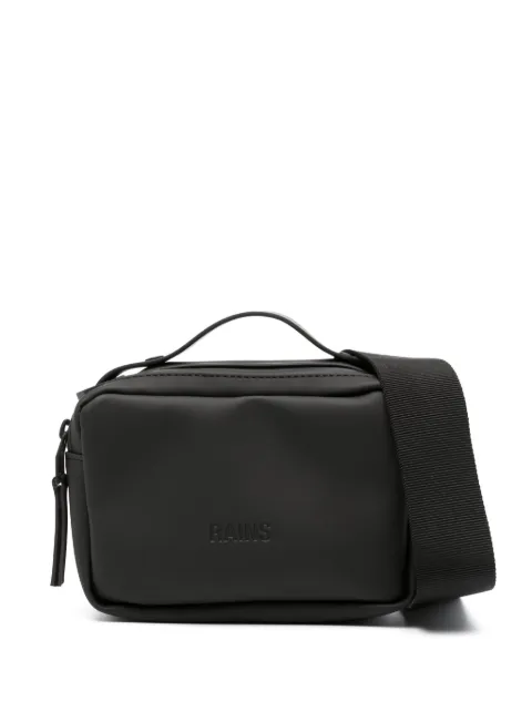 Rains logo-debossed faux-leather shoulder bag Black 14120