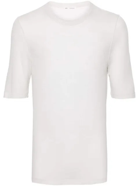 AMI Paris semi-sheer lyocell T-shirt White E24UTS033JE0061