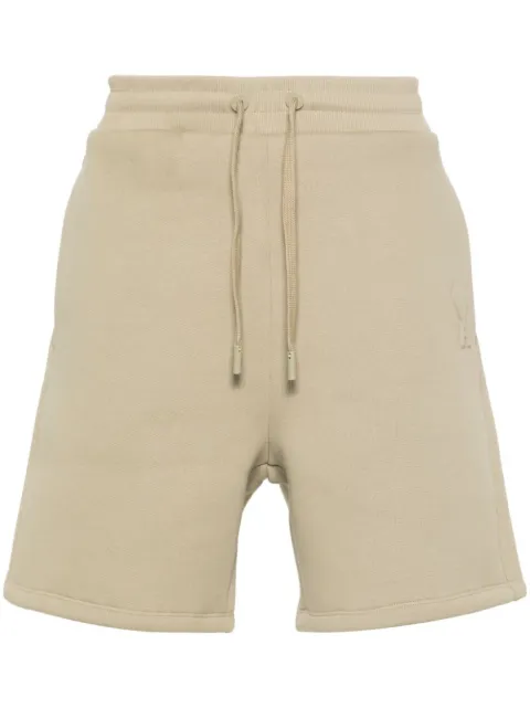 AMI Paris Ami de Coeur drawstring track shorts Green E24USO325749