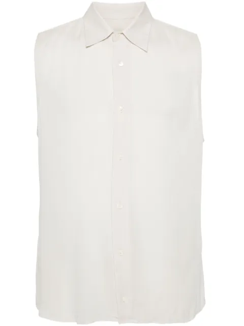 AMI Paris straight-collar crepe shirt White USH227VI0016