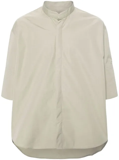 AMI Paris band-collar cotton shirt Green E24USH218CO0063