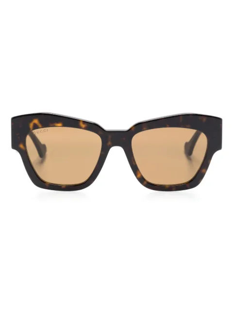 Gucci Eyewear logo-plaque oversize-frame sunglasses Brown GG1422S