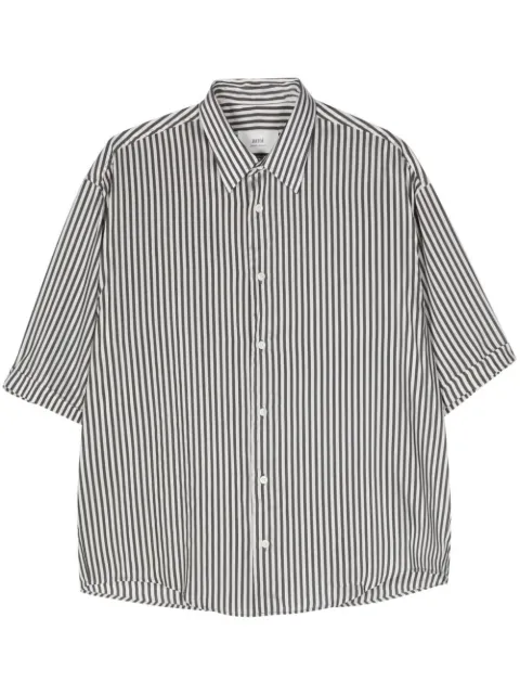 AMI Paris striped bowling shirt White E24HSH226VI0015