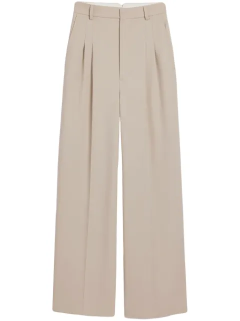 AMI Paris wide-leg tailored wool trousers Neutrals E24FTR418WV0037