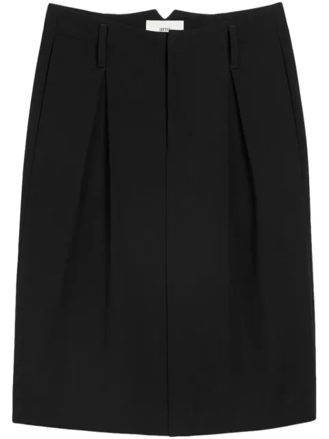 AMI Paris pleated tailored skirt Black E24FSK224VI0007