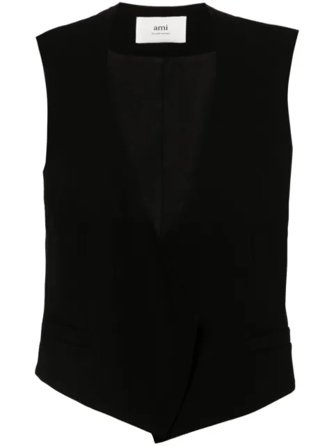 AMI Paris open-front wool waistcoat Black E24FBV757WV0039