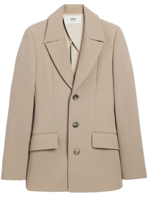 AMI Paris tailored virgin wool blazer Neutrals E24FBV602WV0045