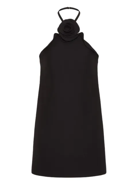 Valentino Garavani floral-appliqué halterneck dress Black BVA6M01CF