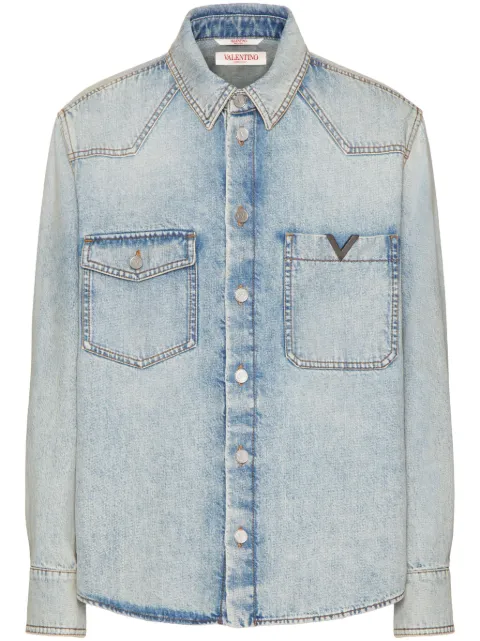 Valentino Garavani V-detail denim shirt Blue VDB02R9YQ