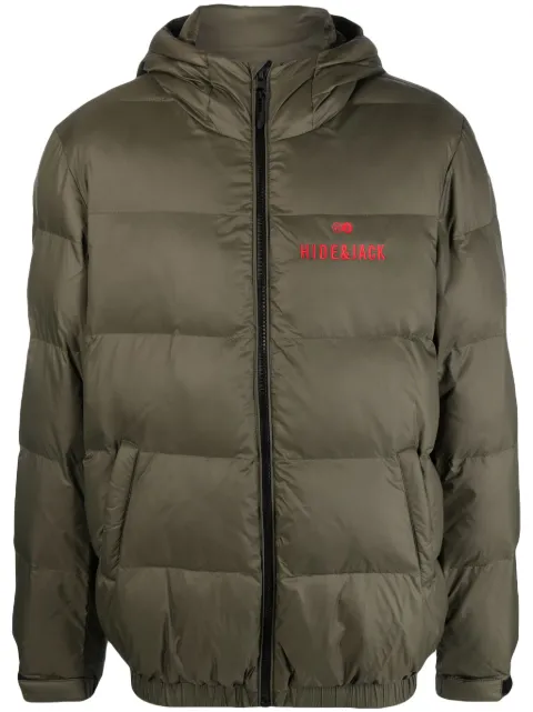 Hide&Jack logo-embroidered hooded padded jacket Green JACKETGREEN