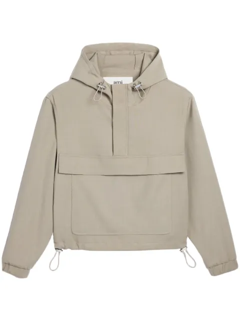 AMI Paris hooded windbreaker Neutrals E24UJK111VI0007
