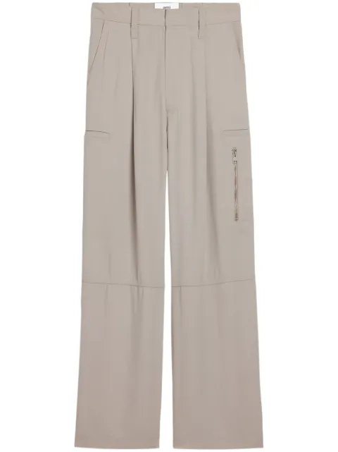AMI Paris straight-leg trousers Neutrals E24HTR301AC0009