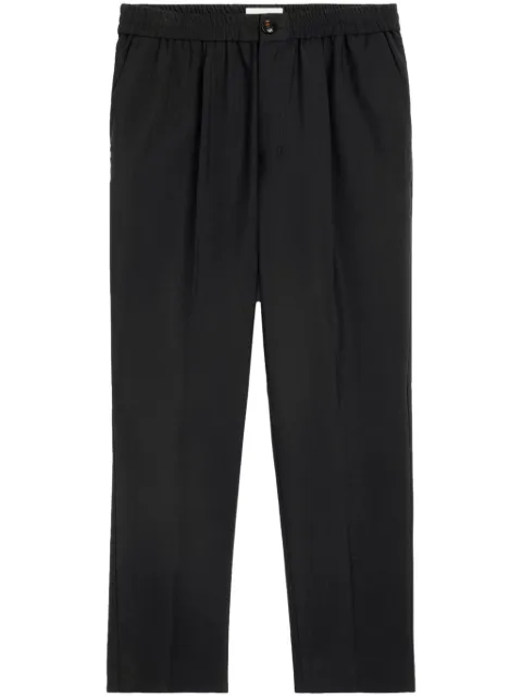 AMI Paris cropped virgin wool tapered trousers Black E24HTR206WV0044