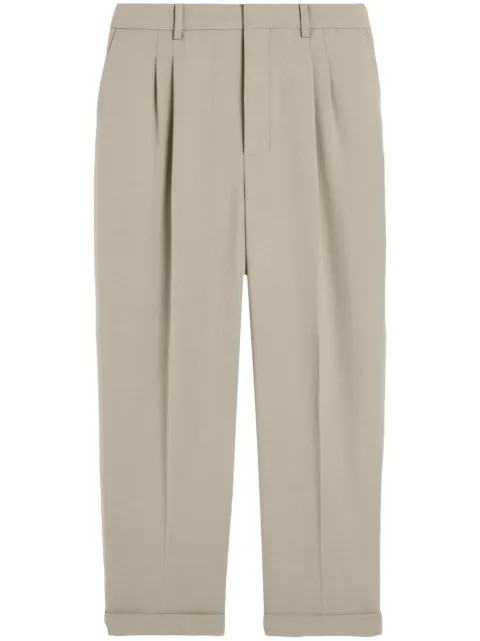 AMI Paris pressed-crease tapered trousers Neutrals E24HTR100VI0007