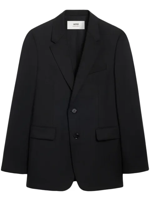 AMI Paris single-breasted virgin wool blazer Black E24HBV007WV0044
