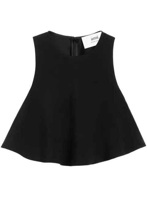 AMI Paris flared cropped blouse Black E24FTP318AC0009