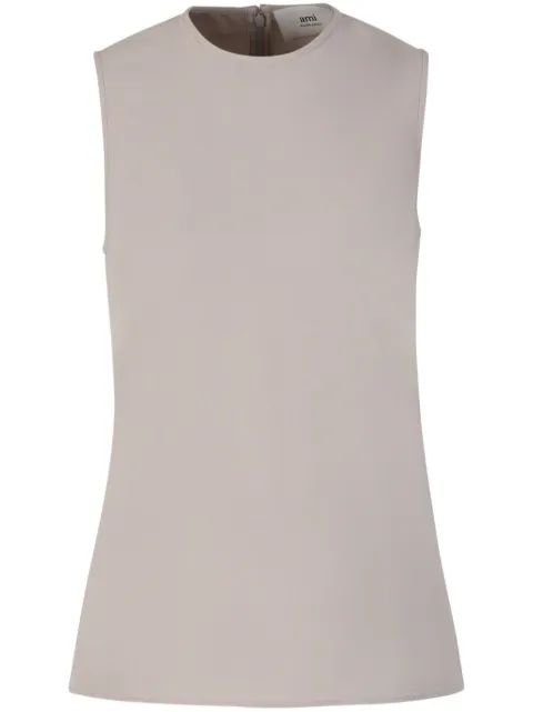 AMI Paris crepe tank top Neutrals E24FTK201AC0009