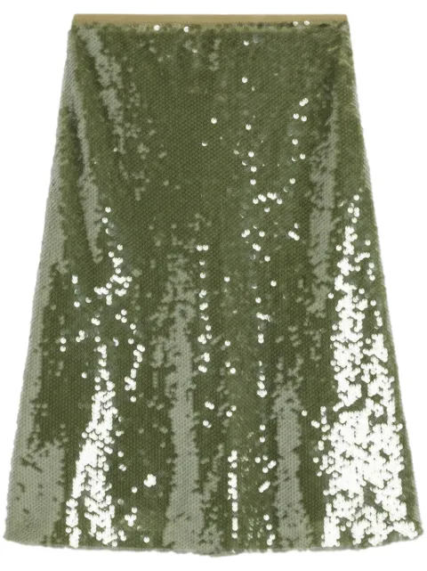 AMI Paris sequin-embellished midi skirt Green H25FSK222GL0027