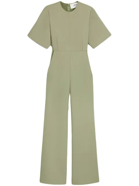 AMI Paris short-sleeve wool jumpsuit Green E24FDR516WV0045
