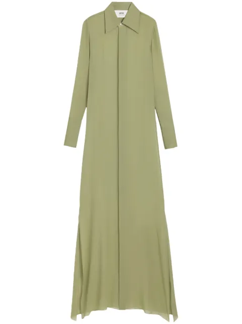 AMI Paris floor-length silk shirt dress Green E24FDR218SE0008