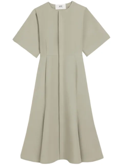 AMI Paris short-sleeve cotton midi dress Green E24FDR216CO0063