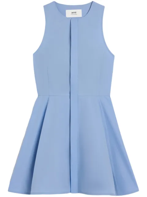 AMI Paris sleeveless flared minidress Blue E24FDR116CO0063