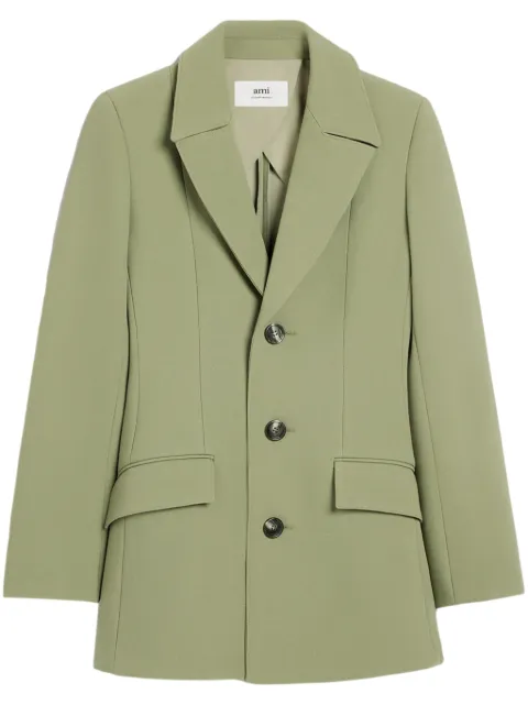 AMI Paris single-breasted wool jacket Green E24FBV602WV0045