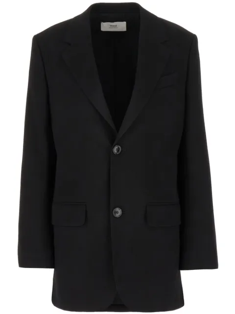 AMI Paris crepe single-breasted blazer Black E24FBV303WV0039