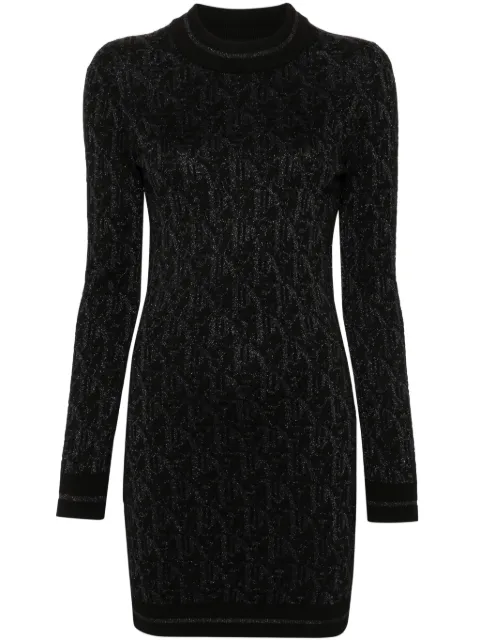 Palm Angels monogram-jacquard mini dress Black PWHI048R24KNI0011010
