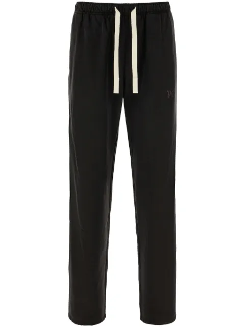 Palm Angels monogram-embroidered straight trousers Black PMCA141R24FAB0011003