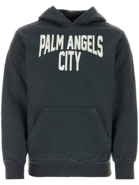 Palm Angels logo-print hoodie Grey PMBB117R24FLE0070701