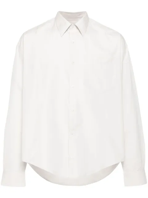 AMI Paris Ami de Coeur-embroidered poplin shirt White E24USH116CO0063