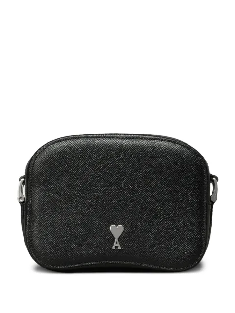 AMI Paris Ami de Coeur-plaque leather messenger bag Black E25ULL162AL0036