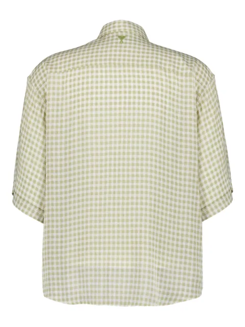 AMI Paris gingham-print shirt Neutrals E24HSH226VI0017