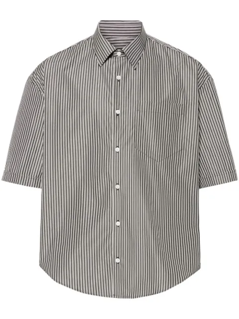 AMI Paris striped cotton shirt Neutrals E24HSH216CO0066