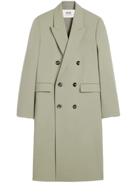 AMI Paris double-breasted virgin wool blazer Green E24HCO319WV0037