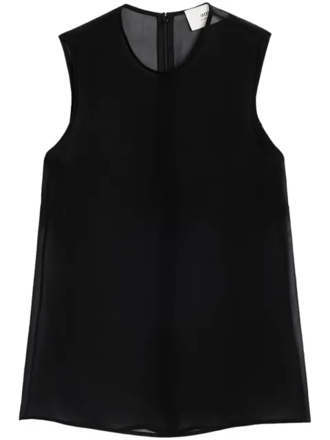 AMI Paris semi-sheer silk top Black E24FTK201SE0008