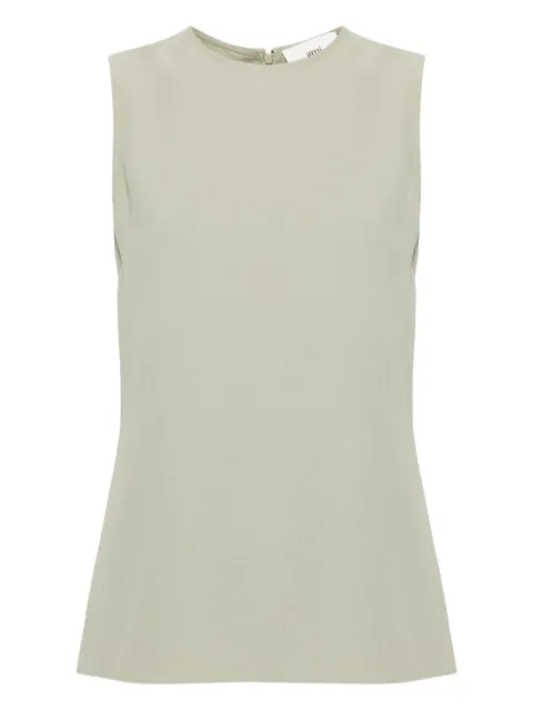 AMI Paris crepe tank top Green E24FTK201AC0009