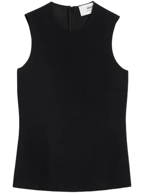 AMI Paris crepe tank top Black E24FTK201AC0009