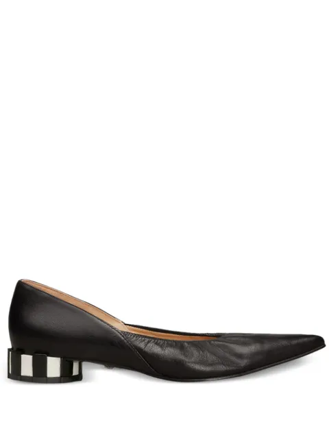 AMI Paris pointed-toe pleated shoes Black E24FSV702AL0056