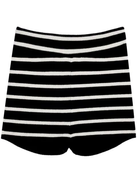 AMI Paris striped knitted mini shorts Black E24FSO136KN0041