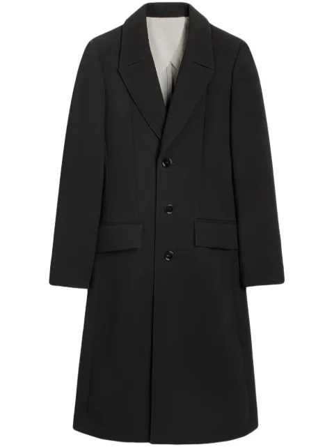AMI Paris single-breasted virgin-wool coat Black E24FCO006WV0045
