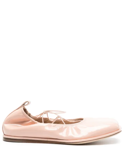 Simone Rocha heart-toe patent leather ballerina shoes Pink RMP150782PATENTLEATHERPOWDER